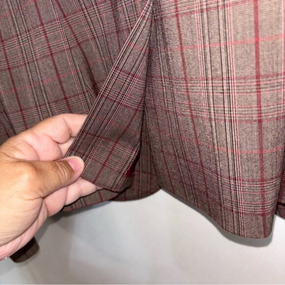 Kenneth Cole Women's Size 12 Plaid Blazer Brown Button Front Pockets Lined Short - Picture 10 of 10